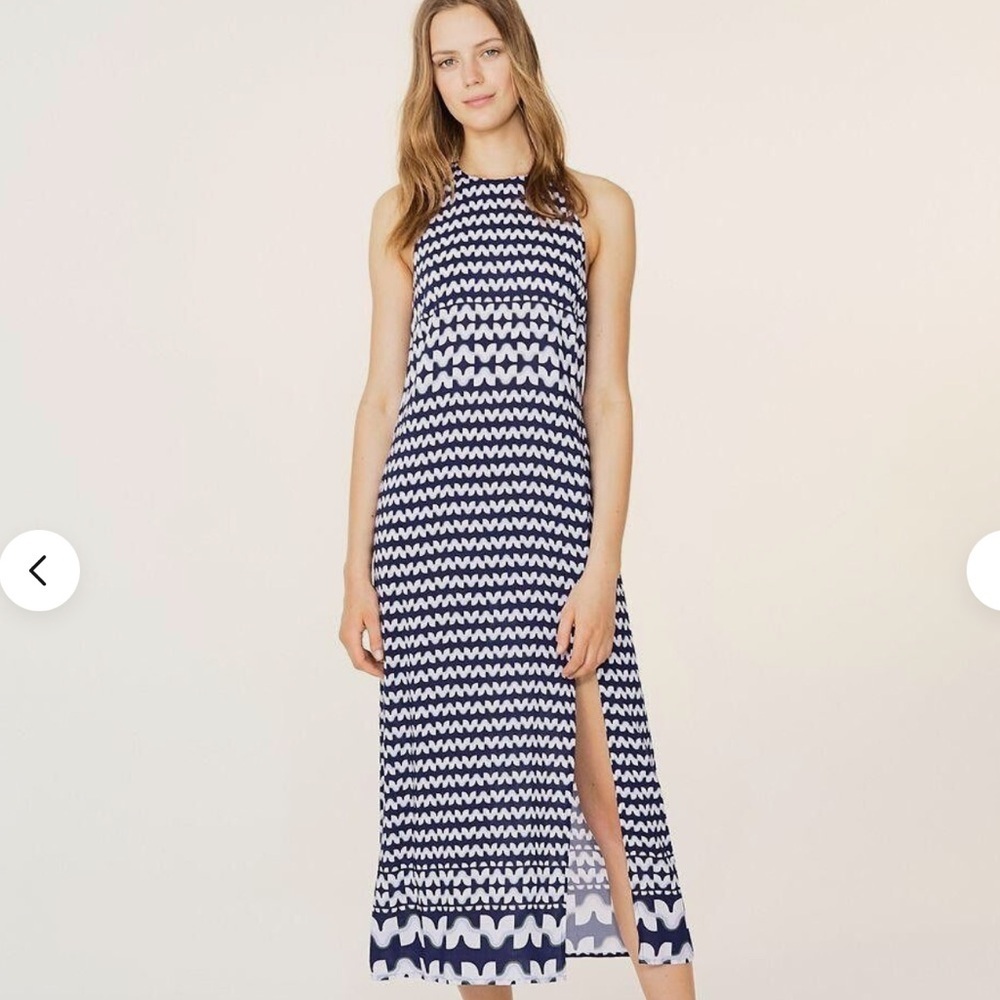 TORY BURCH ‘Windwell’ Blue White Midi Size XS